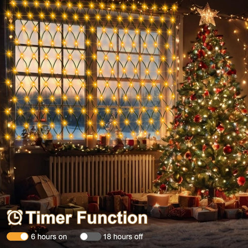 6.6 9.8Ft 200 8 Dimmable echosari Net Lights Battery Powered, x LED Net Bush Lights with Mode Timer Remote, Mesh