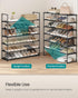 6-Tier 24-30 11.8 36.2 42.7 Inches, ULSA306BH01 SONGMICS Shoe Rack, Shoe Organizer, Metal Storage Shelf, Upright