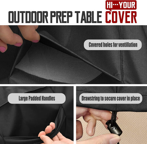 40" 32" 420D Outdoor Prep Table Cover Fits Royal Gourmet Double-Shelf & Keter Unity Portable Cart Waterproof Heavy Duty