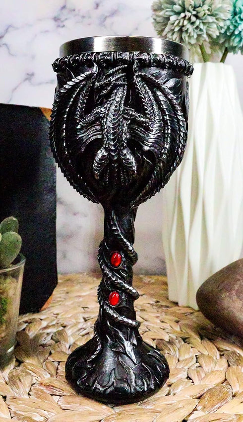Ebros Legend Of The Thrones Drogon Blood Fire Dragon Wine Goblet - 6oz Capacity Party Beverage Cup