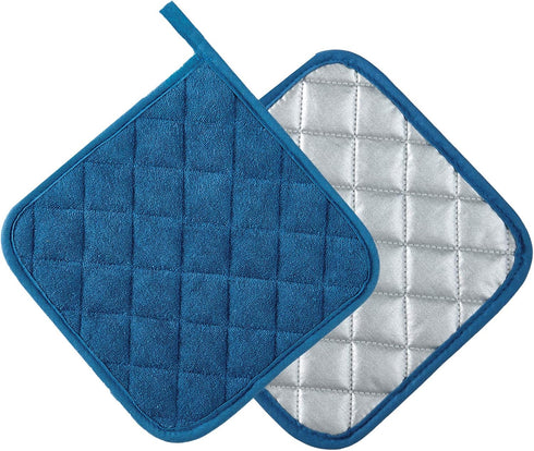 Joyhalo 4 Pack Pot Holders for Kitchen, Cotton Oven Holder with Great Heat Resistance, Federal Blue
