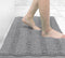 Grandaily Chenille Striped Bathroom Rugs - Extra Thick, Non-Slip Soft Plush Shaggy Bath Carpet, Dark Gray