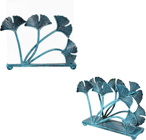 Set 2 OwlGift of Modern Ginkgo Leaves Design Napkin Holder, Metal Paper Napkin Storage for Kitchen, Stylish Paper Towel