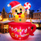 6 FT Tall Christmas Inflatables Outdoor Decoration Gingerbread Man Hot Chocolate, Built