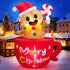 6 FT Tall Christmas Inflatables Outdoor Decoration Gingerbread Man Hot Chocolate, Built
