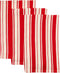 DII Kitchen Cleaning Collection, Heavy Duty Cotton Dish Towel Set, Striped Tomato, 18x28, 3 Piece