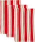DII Kitchen Cleaning Collection, Heavy Duty Cotton Dish Towel Set, Striped Tomato, 18x28, 3 Piece