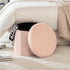 15-Inch Compact Round Ottoman with Hidden Storage - Pink