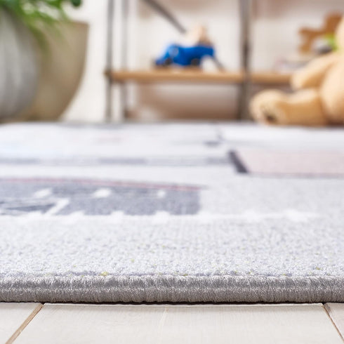 2'2" 6' (KPH226A) SAFAVIEH Washable Rug Kids Playhouse Collection - x Runner, Grey & Pink, Slip Resistant & Easy