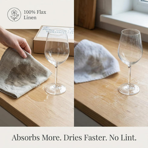 4-Pack Set Pure Linen Flax Washcloths Natural Dish Towels Linen Tea Towel Cloth Napkins Small Hand Towels for Kitchen