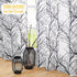 FMFUNCTEX Sheer Side Front Door Curtains 40" White Black Branch Tree Print with Matching Tiebacks