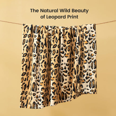Cozy 50"*60" Bliss Leopard Print Fuzzy Throw Blanket for Couch - Thick Soft Warm Fleece Blankets for Room Decor