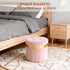 Room13x13x12.4(Pink,1pcs) xuperbonus Small Ottoman with Storage,Folding Round Ottoman with Gold Trim,Velvet Storage