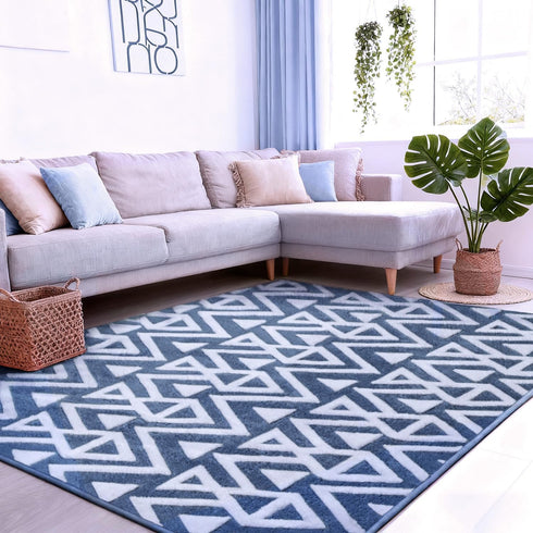 Ompaa Ultra Soft Shaggy Rugs Memory Foam Bedroom Carpet, Blue 4 x