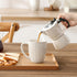 16 OZ Set 4 Set, MALACASA LYDIA Coffee Mugs, Ceramic Mugs of with Handle, Embossment Cups for Latte, Hot Tea