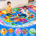 59"39.4" USA Map ABC Kid Rug for Playroom Geography Classroom Play Rug Educational Baby Playmat Alphabet Mat State