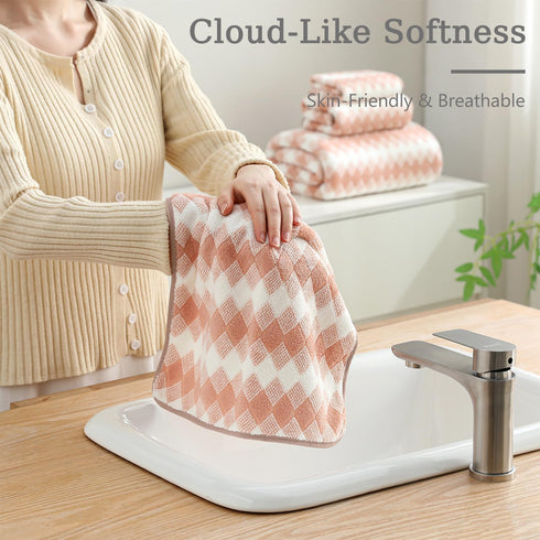 8 Set |2 Towels,2 Towels,4 600GSM Set Piece Bathroom Towel Oversized Bath Hand Washcloths| Soft Hotel Towel Extra Large