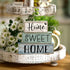 Moucuny 4 Pcs Wooden Farmhouse Table Decor Rustic Home Sweet Home Stacked Blocks Decoration Farmhouse Tiered Tray Decor