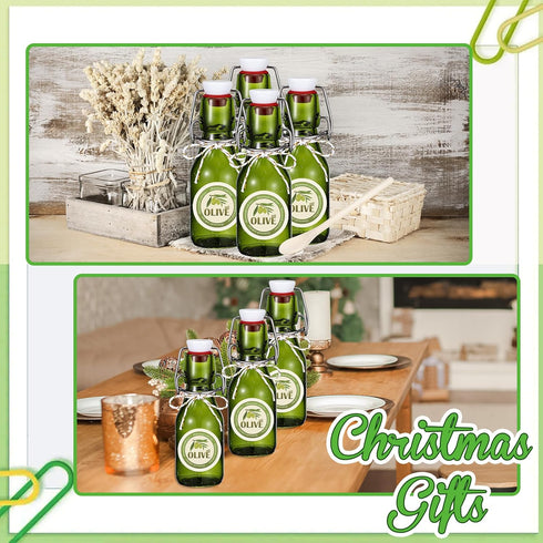 20 Pack Favors(4 oz,Olive Queekay Mini Swing Top Glass Bottles for Vanilla Extract Homemade Olive Oil Bottles with Lids