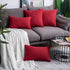 Anickal Valentines Pillow Covers 18x18 inch, Set of 2 Red Rustic Linen Holiday Decorative Square Throw Pillow Covers