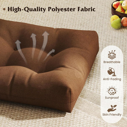 Set 2 4" Giantex of Tufted Patio Cushions, Outdoor Seat Cushions, Waterproof & High Elasticity for Comfortable Sitting