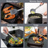 E-far 7 Pcs Silicone Cooking Utensils Set, Heat Resistant Kitchen Tools with Stainless Steel Handle, Gray