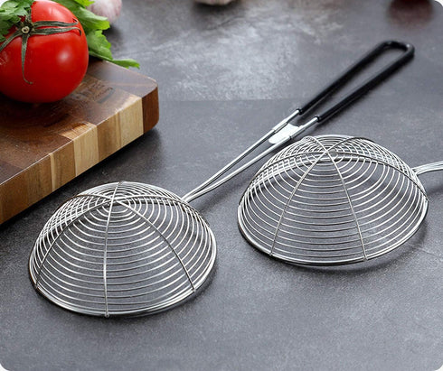 3pcs Small Round Hot Pot Strainer, Stainless Steel Asian Shabu Shabu Spider Skimmer Spoon Set