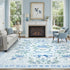 DCX 5x7 Washable Bow Rug, Blue Floral Rug for Girls Bedroom, Cute Soft Low Pile Indoor Dcor Carpet, Kid & Pet Friendly