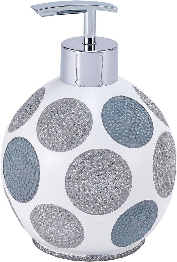 Avanti Linens Soap Dispenser/Lotion Pump - Countertop Accessories, Stylish Home Decor (Dotted Circles Collection)