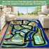 4'x6' Kids Car Rug Play Mat - City Road Map for Toy Cars, Non-Slip, Machine Washable, Educational Carpet for Playroom