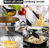 E-far Silicone Cooking Utensils Set, 10-Piece Black Kitchen Tools with Wooden Handle