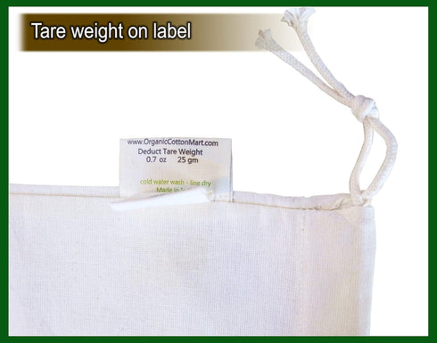 Reusable Bulk Bin Bags - Organic Cotton Muslin Sacks for Dry Goods, Produce, Home Storage & Toys (3 Large, 3 X-Large)