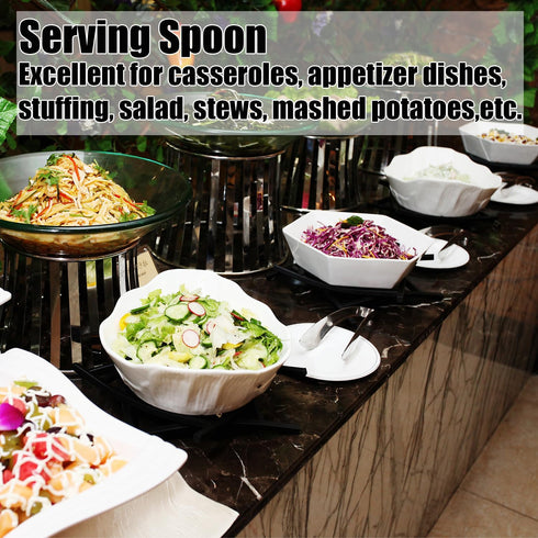 X-Large Heavy Duty Buffet Serving Spoons, 9.5X2.8 inches 316L Stainless Steel Serving Spoons Pack of 2
