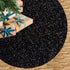 FUHSY Black Christmas Tree Skirt, 21 Inch Sequin Velvet Tree Cover Mat for Home Ornaments and Holiday Decor