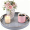 Zosenley Decorative Tray, Round Plastic Tray with Handles, Modern Vanity Tray and