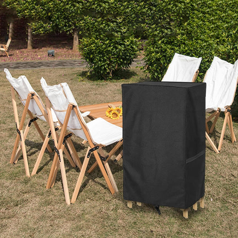 1 Pack,600D ,20'L 12''W 39''H-Black AKEfit Folding Chair Storage Bag for Heavy Duty Waterproof for Plastic and Wooden