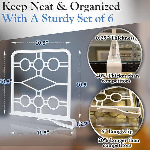 Space-Saving Shelf Dividers with T-Shirt Folder Board, Organize Closet Space, Ideal for Kitchen, Bathroom, Office, Pack