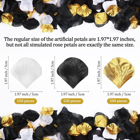 Syhood 1, 600 Pcs Artificial Fake Rose Flower Petals for Wedding Decoration, Aisle Scatter, Birthday Party - Gold,