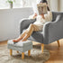 15.75" 11.42" W12.6" UHBD040G YMYNY Small Footstool Ottoman, Faux Leather Footrest with Sponge Padded Seat, Step Stool