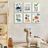 6 Pack 8x10 Inch, ArtbyHannah Dinosaur Nursery Decor,Framed Dinosaur Wall Art for Boys Room, Cute Baby Bedroom Wall