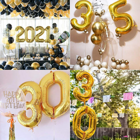 Lovoir 40 Inch Large Gold Number 1 Balloon, Jumbo Mylar Foil Helium Balloon for Birthday Party Decorations