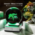 3D Elephant Crystal Ball Figurines Gifts with LED Base - Elephant Gifts for Women Mom on Christmas Birthday Mother Day