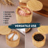 2 Countertop Timtopno Bamboo Salt Cellar, PCS Salt Container with Built-in Spoon, Salt Box Bowl with Magnetic Swivel