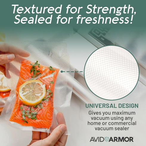 6x10 Inch 200 Pack Commercial Avid Armor Pre-Cut Pint Size Vacuum Sealer Bags - BPA Free, Heavy Duty, Grade, Compatible