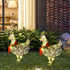 2 60 Shellwei Pcs Light up Chicken with Scarf Christmas Decoration Metal Chicken Ornaments with LED Lights Christmas