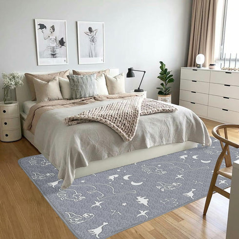 5x7 1-3 Eanpet Large Playroom Rug for Kids Glow in The Dark Dino Area Rugs for Boys Girls Toddlers Bedroom Decorative