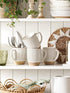 16 oz,Ceramic Set, 3.8 inch, Set 6, LE TAUCI Coffee Mugs Mug Embossment Cups for Latte, Hot Tea, Cappuccino, Mocha