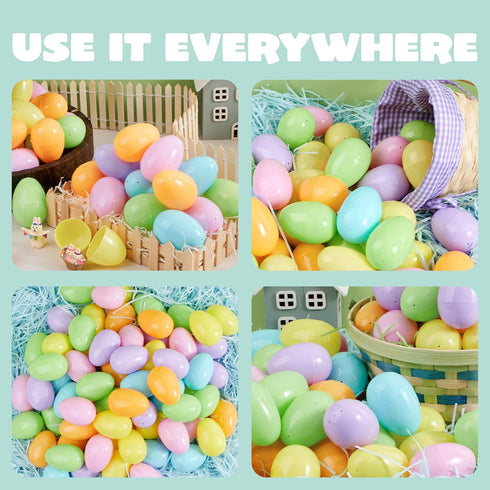 3.15" 25PCS JOYIN Pastel Easter Eggs, Large Plastic Eggs, Empty Colorful Fillable Eggshells for Easter Hunt, Party