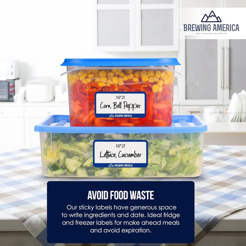 Dissolvable Food Labels for Food Containers - Made in USA - Great for Food Prep, Pantry, Canning, Freezer, Mason Jar