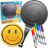 CucinaPro XL Smiley Face Pancake Pan - 10-Inch Nonstick Aluminum with Edible Food Markers for Kids' Crafts